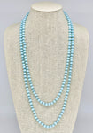 Blue Sky Pale-Sparkle Beaded Necklace