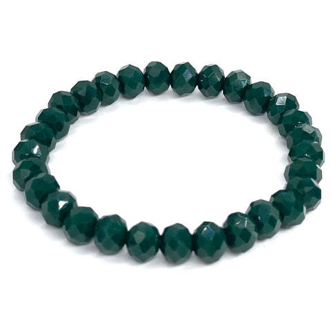 Green Dark-Sparkle Beaded Bracelet