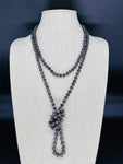 Gray Dark-Matte Beaded Necklace