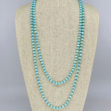 Turquosie Pale-Iridescent Beaded Necklace