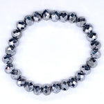 Silver-Metallic Beaded Bracelet