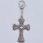 Diagonal Pattern Cross Clip-on Charm