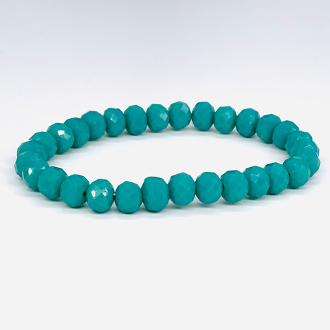 Turquoise Dark-Sparkle Beaded Bracelet