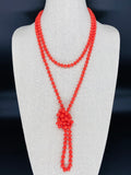 Orange Dark-Sparkle Beaded Necklace