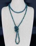 Green Blue Dark-Iridescent Beaded Necklace