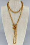 Yellow Mustard-Iridescent Beaded Necklace