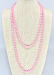 Pink Light-Sparkle Beaded Necklace