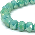 Turquoise Light Green-Iridescent Beaded Bracelet