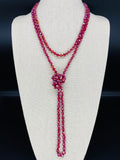 Red Maroon-Iridescent Beaded Necklace