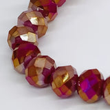 Red Maroon-Iridescent Beaded Bracelet