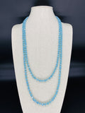 Blue Sky Light-Iridescent Beaded Necklace