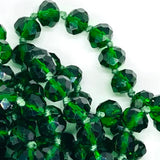 Green Dark-Transparent Sparkle Beaded Necklace