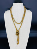 Gold-Matte Beaded Necklace