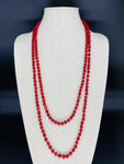 Red Crimson Sparkle Beaded Necklace