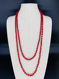 Red Crimson Sparkle Beaded Necklace