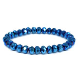 Blue-Metallic Beaded Bracelet