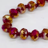 Red Maroon-Iridescent Beaded Necklace