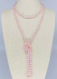 Pink Pale-Iridescent Beaded Necklace