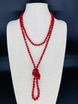 Red Crimson Sparkle Beaded Necklace