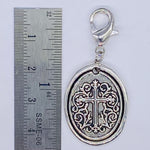 Filigree Cross Medallion Oval Clip-On Charm