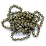 Green Olive-Iridescent Beaded Necklace