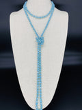 Blue Sky Light-Iridescent Beaded Necklace