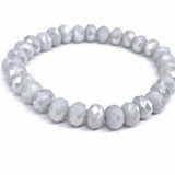 Gray Pale-Iridescent Beaded Bracelet