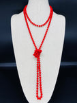 Red-Sparkle Beaded Necklace