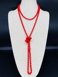 Red-Sparkle Beaded Necklace