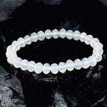 White Milky-Transparent Sparkle Beaded Bracelet